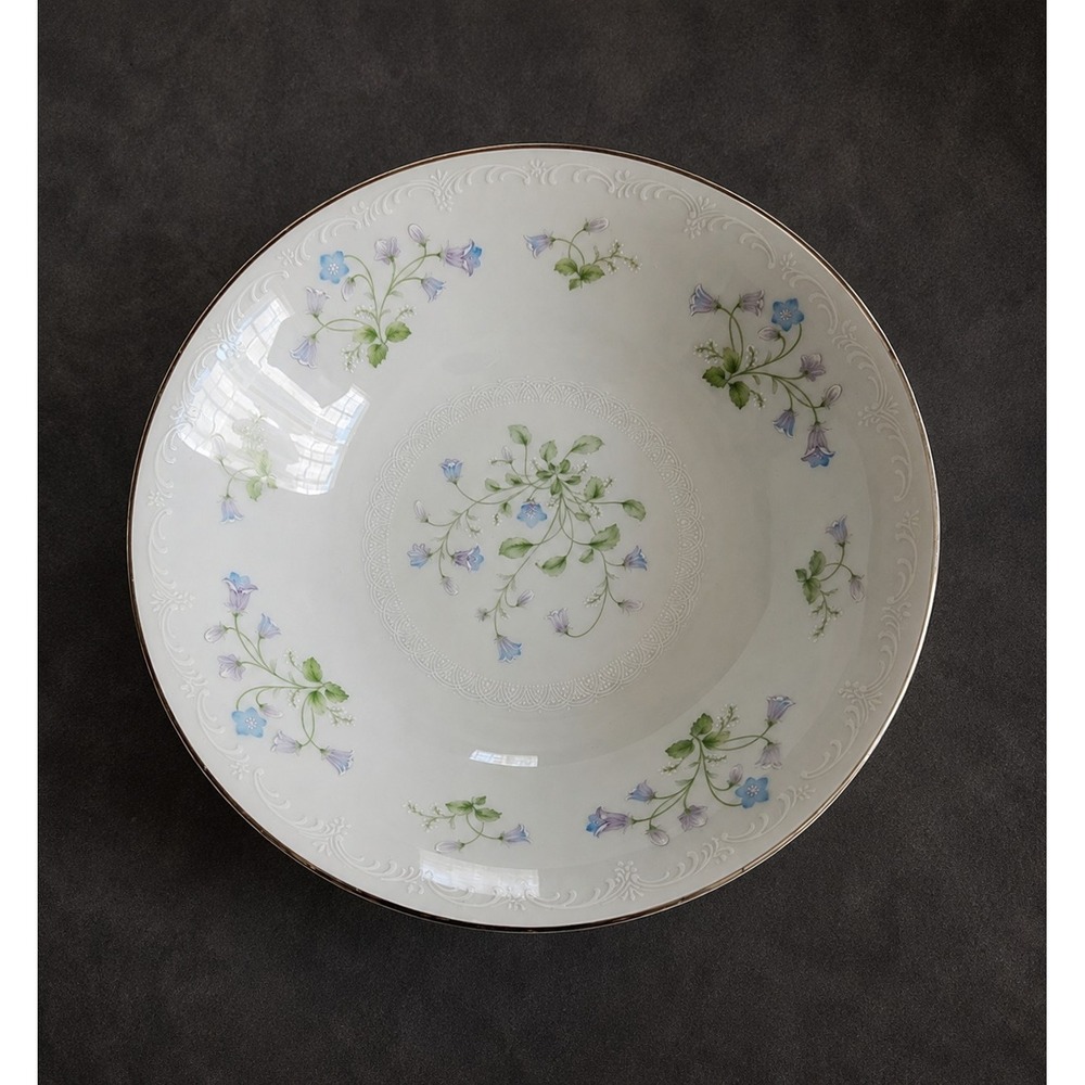 Noritake Sweet Violets 2753 Round Vegetable Serving Bowl Platinum Trim Japan